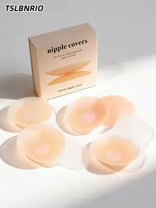 Women Silicone Sticky Nipple Covers Reusable Adhesive Pads for Strapless Dresses, Seamless Light Matte Petal Design, Wedding Use