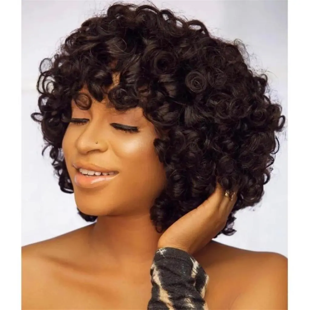 Machine Weft Wigs with Bang Collection - Human Hair Full Machine Wig