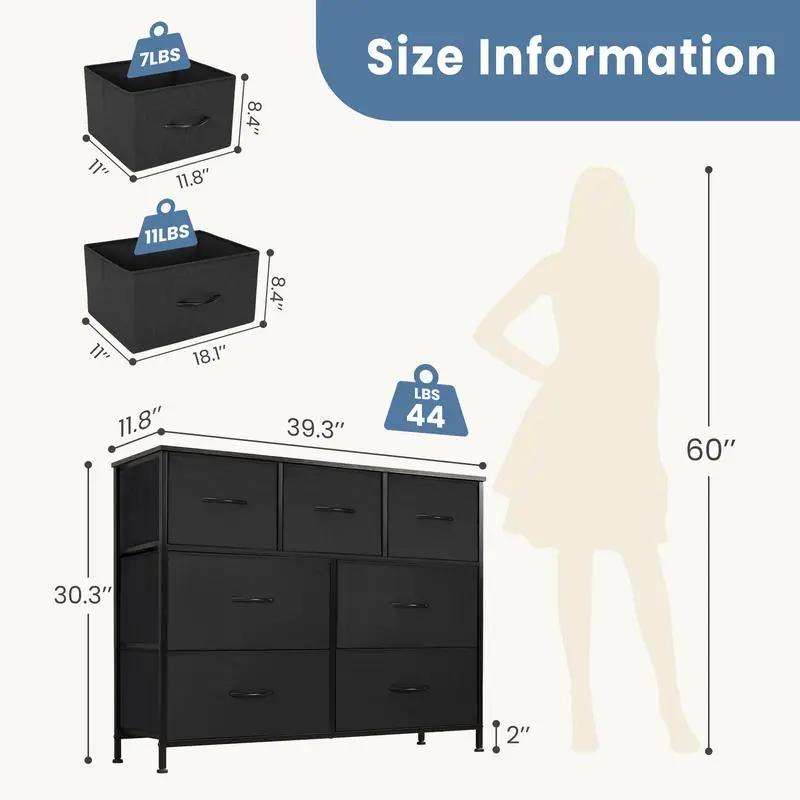 7 Drawer/Black