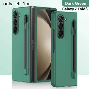 Skin Feel 2-piece Set Protective Case for Samsung Galaxy Z Fold 3 4 5 6 7 Fold5 Fold6 Pen Slot and Pen Protection Shockproof Fashion Cover