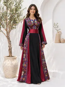 Women's 3-Piece Princess Islamic Robe - Burgundy, Black Modest Muslim Clothing with Built-in Scarf, Casual Robes for Modest Dresses Enthusiasts
