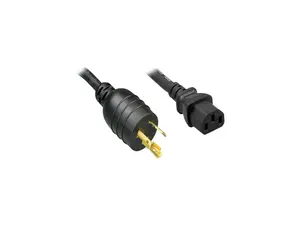 Nippon Labs L6-20P / C13 High Voltage / High Current Power Cord, NEMA L6-20P to IEC-60320-C13, SJT, 14 AWG., 15A, 250V, Black 10 ft. Power Cable