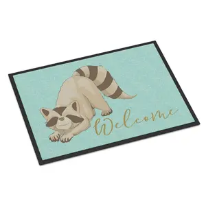 212 MAIN Raccoon Animal Motif Decorative Rug Mat - 24x36 in Fade-Resistant Rug for Indoor, Outdoor Entryway Use