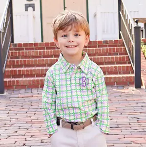 Mardi Gras Plaid Polo Shirt - Boys Festive Knit Top