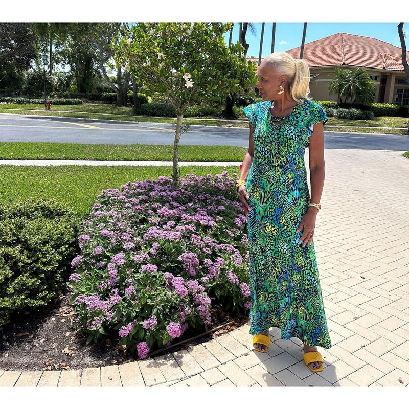 Attitudes by Renee Regular Como Jersey Lace Up Front Maxi Dress