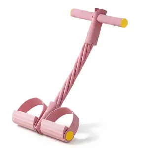 RENZEC 6-Strand Core Training Equipment – Portable Abdominal Exercise Trainer with Elastic Resistance Cords & Non-Slip Foot Pedals for Home Fitness