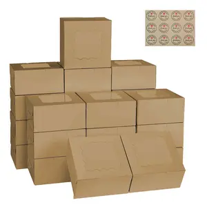 24set/48set Cookie Boxes with Window ，White Bakery Boxes,Mini Treat Boxes for Mini Bundt Cake and Individual Cheesecakes(3.39x3.39x2.48 Inch)