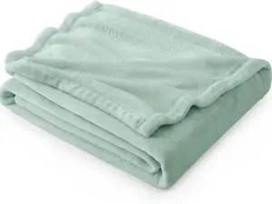 Sage Green Fleece Blanket Throw Blanket Jadeite - Soft Lightweight Plush Cozy Blankets for Bed, Sofa, Couch, Travel, Camping