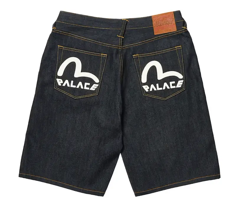パンツ EVISU jorts Distressed Daicock Print Fashion Fit Denim Shorts – EVISU