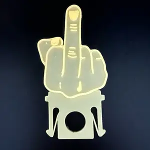Middle finger glow in the dark hard hat clip - High-Quality PLA, Versatile Design for Full Brim, Cap Style, and Bump Caps, Easy to Install