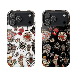 Vintage Tattoo Flash Case – Bold Punk Aesthetic I Old School Phonecase for 17 16 15 14 13 12 11 Pro Max, Gift Idea