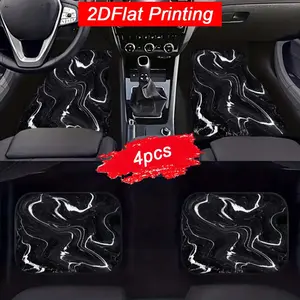 Universal Fit 4-Piece Car Floor Mats, Durable Rubber Material for Front/rear Protection, Easy Installation Car Accessory