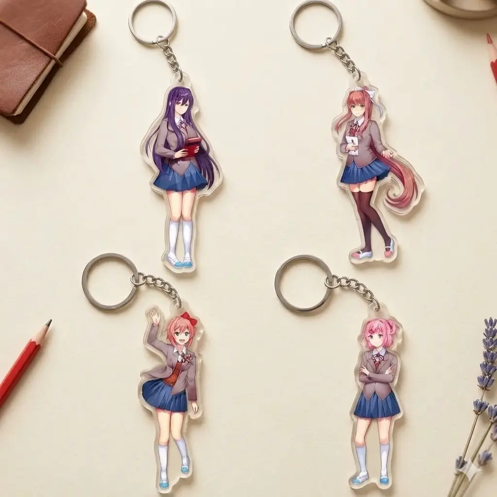 Doki Doki Acrylic Keychains, Ddlc Fashion Keychain Cute Gift