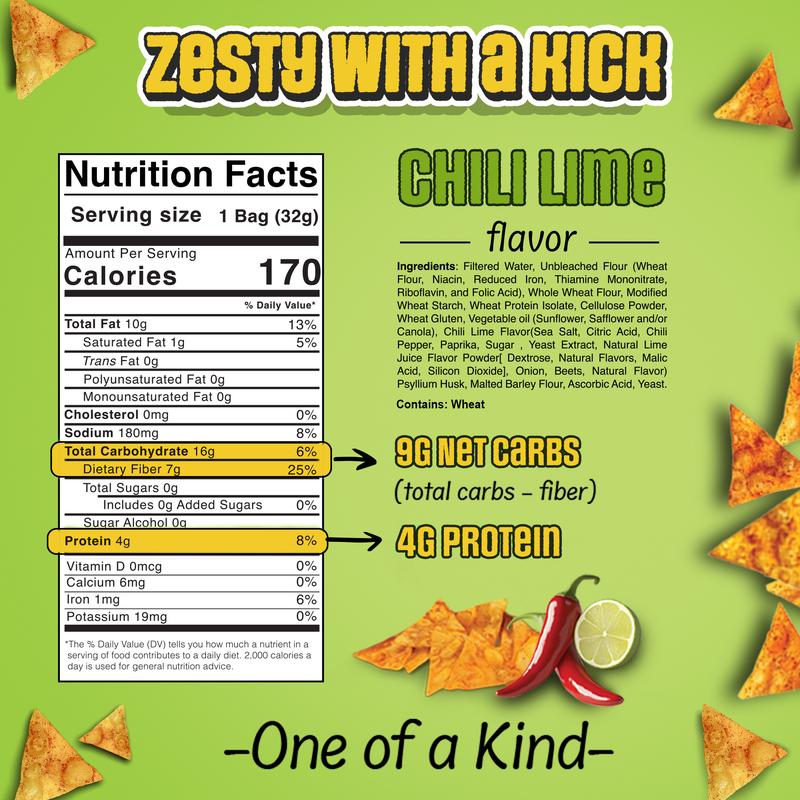 Cut Da Carb FIPS CHIPS 4-Pack Sample - Light Crispy Flatbread Chips in 4 Flavors - Perfect for On-the-Go Snacking