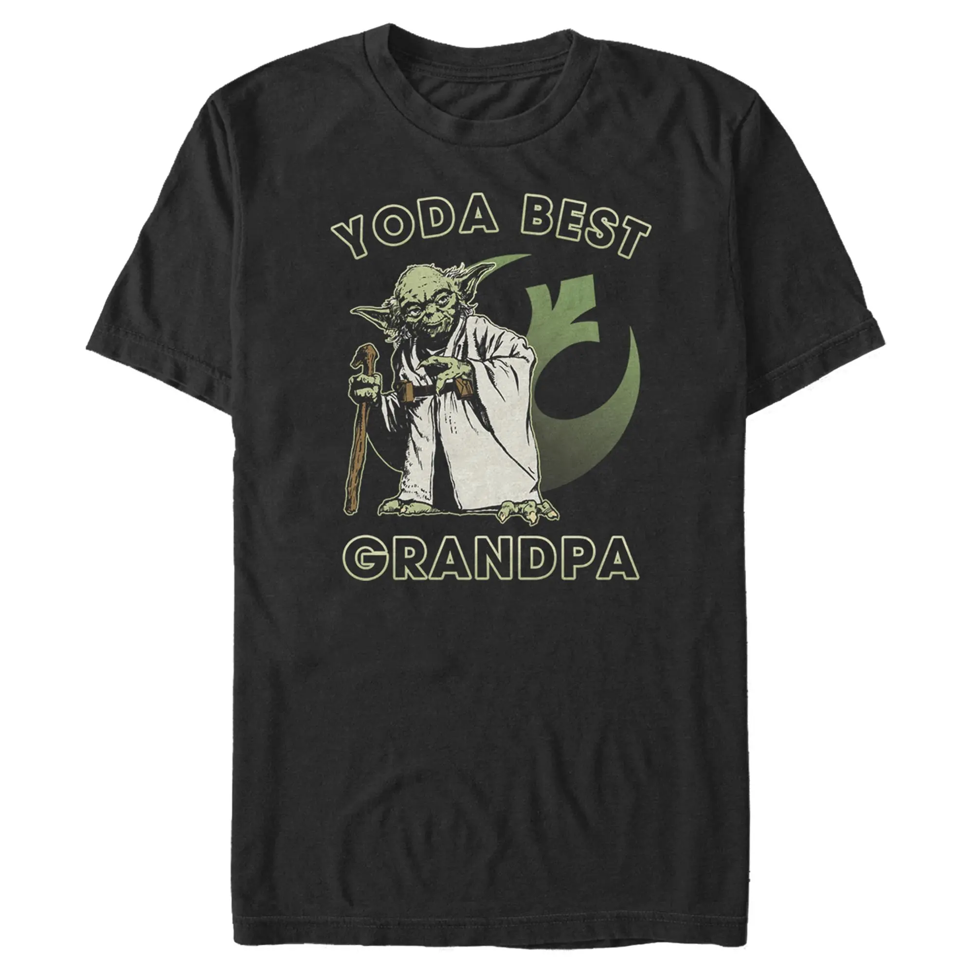 Men's Short-Sleeve Round Neck Star Wars: A New Hope Yoda Best Grandpa Printed Casual T-Shirt, Shortsleeve, Tshirt