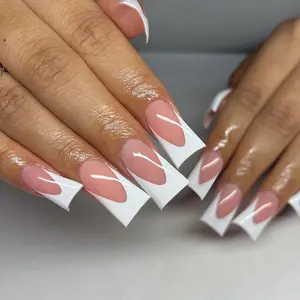 24pcs Medium Nail Set, Nail Tips Art, Glossy Finish, Duck Shape Design, Ideal for Daily Wear & Parties, Reusable Press-On Nails for Women