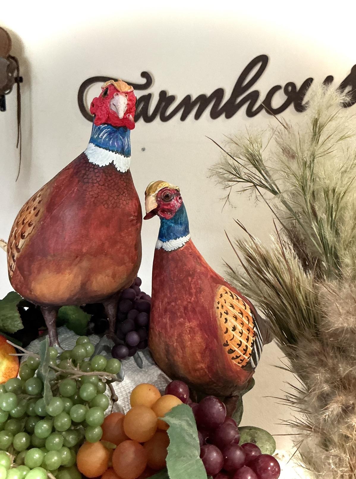 Hand made Ring neck pheasant. Animal lovers decoration, holiday’s gift of perfect home or office accent. One of a kind faux taxidermy table top elegant piece.