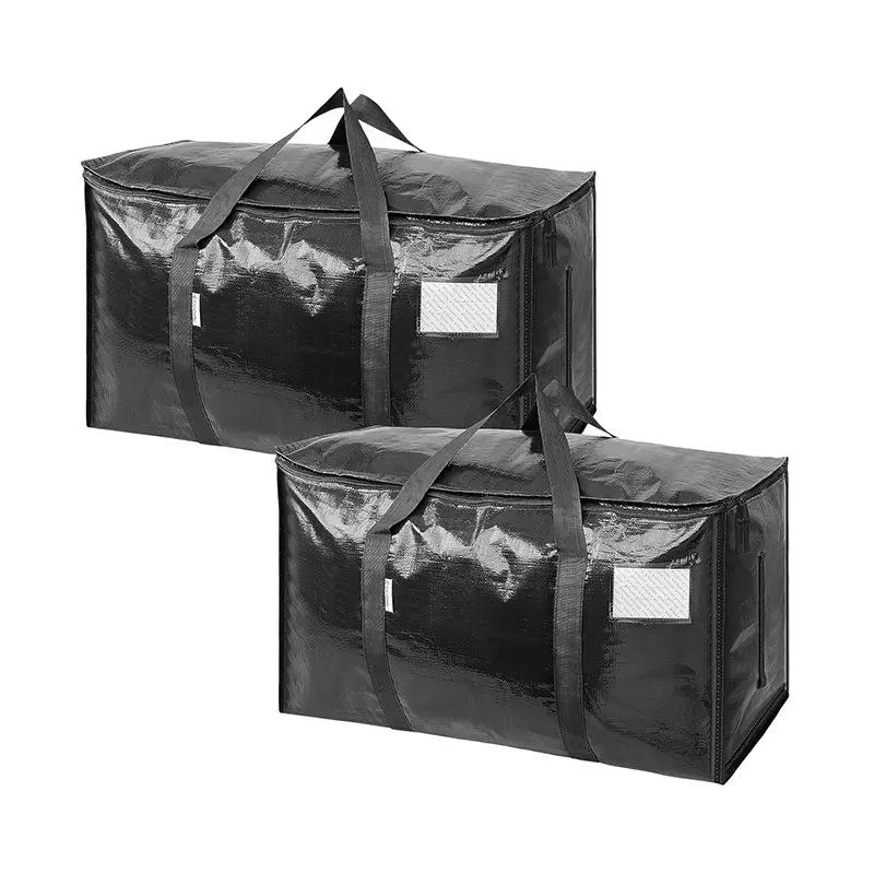 Heavy Duty Moving Bags Extra Large Waterproof Storage Duffle Bag With Handles & Zipper, Woven Fabric Tote For Clothes Bedding Household Moving Supplies, Large Capacity Storage Organizer For Home Travel Moving