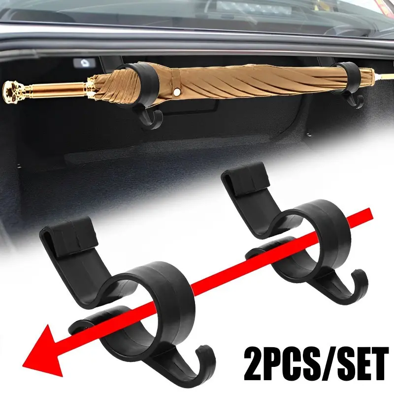 2pcs Car interior hook, car seat, rear trunk, fishing rod, umbrella, towel holder, multifunctional car storage rack, Car Organizers