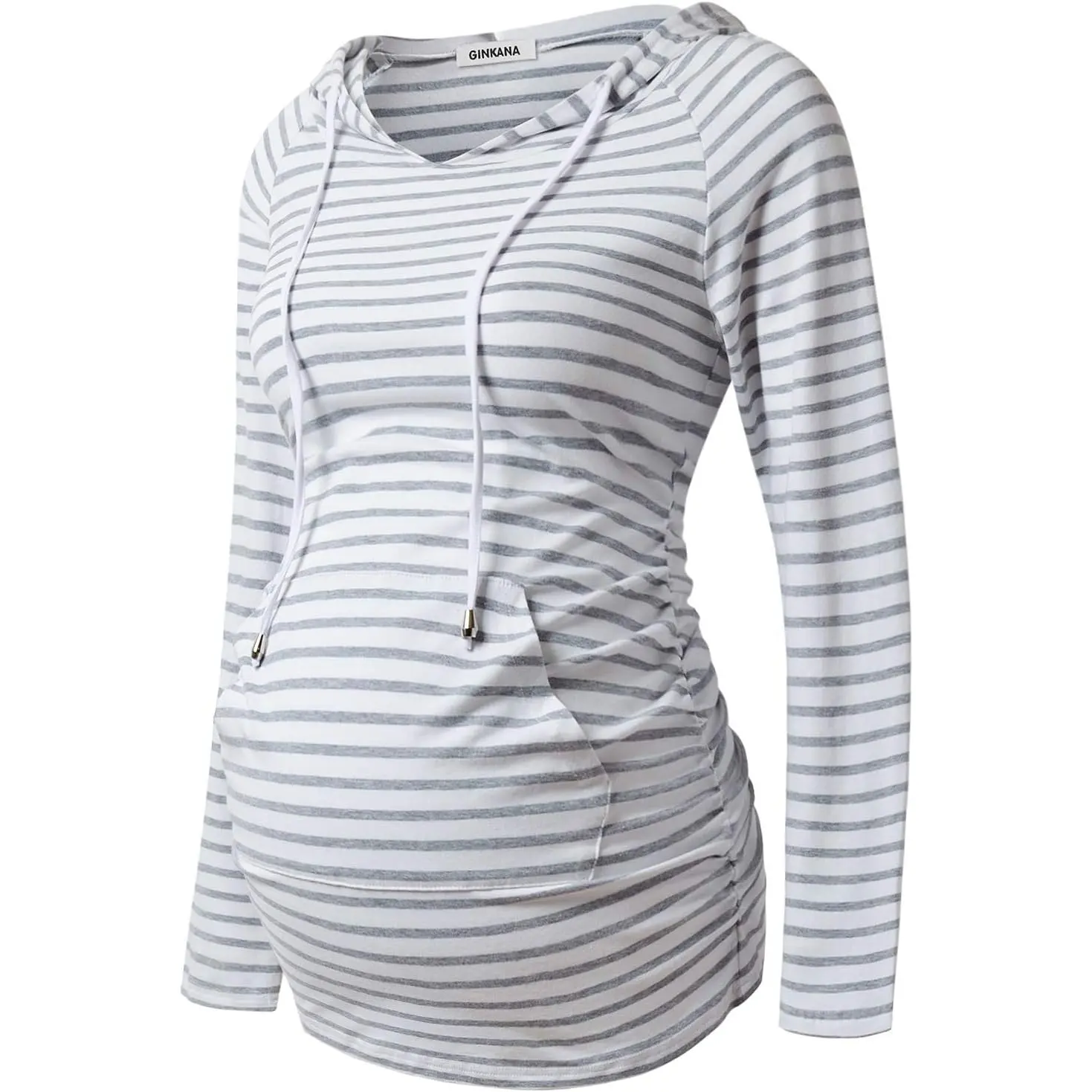 GINKANA Maternity Hoodie Long Sleeves Shirts Casual Maternity Top Pregnancy Sweatshirt Casual Clothes