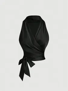 New Spring & Summer! Women's Side Tie Design Fashion Crop Sleeveless Top Cropped Simple, basic, versatile and elegant style. Perfect for work, home, daily casual, gatherings, dates, cocktail parties and banquets.