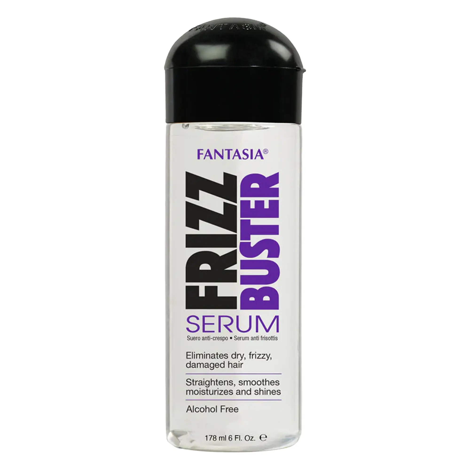 Fantasia IC Frizz Buster Hair Serum, 6oz Alcohol-Free Lightweight Haircare Product - Smoothing Formula for Daily Use, Tames Frizzy, Dry, Heat-Styled Hair, Frizz Control, Anti Frizz