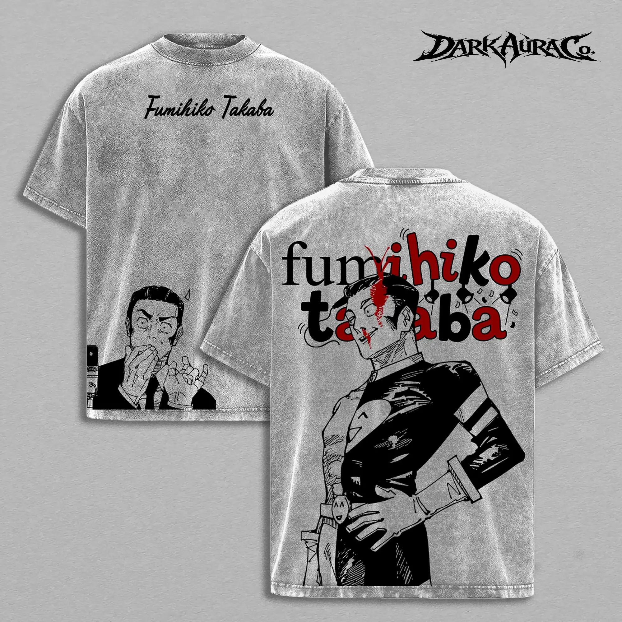 Fumihiko Takaba Washed Graphic T-Shirt, Jujutsu Kaisen Culling