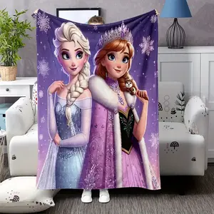 DISNEY CLASSIC Princess Flannel Throw Blanket - Ultra-Soft, Cozy, Perfect for Bedroom, Living Room, Sofa, Office - Ideal for Travel, Gift, Sofa Blanket