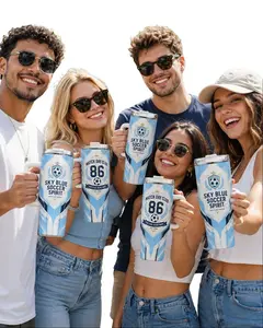 Sky Blue Vacuum Insulated Game Day Soccer Tumbler for Men, Kitchenware Drinkware Flask