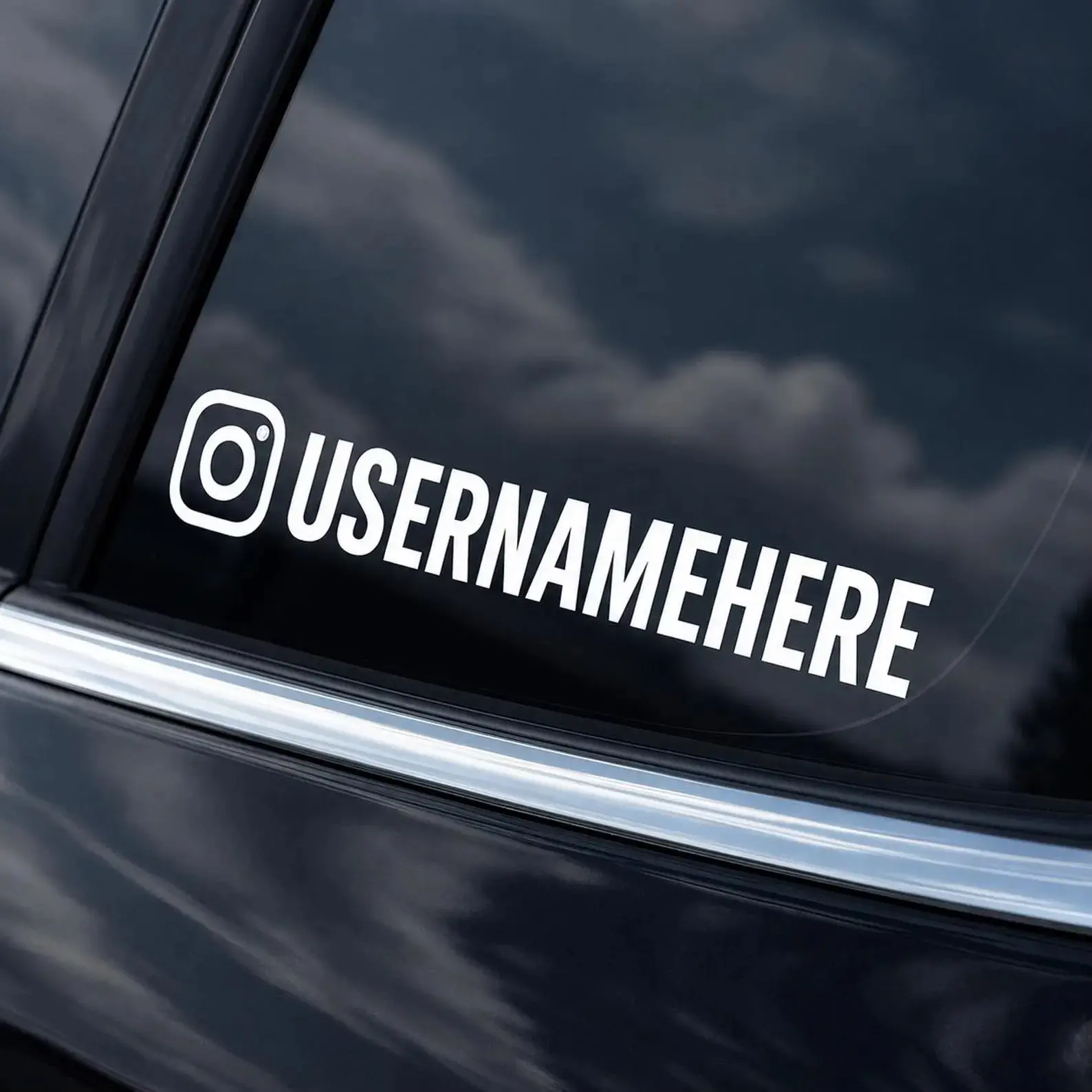 2-Pack Instagram Sticker Decal Customizable For Car Enthusiasts High-Quality Automotive Exterior Accessory