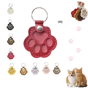 Dog Fur Storage Keychain, Cute Leather Paw Keychain Pet Hair Keepsake Keyring, Unique Memorial Collection Key chain, Pet Memorial Gifts for Bag Purse Paw Charm Key Holder, Keychain Bag Pendant