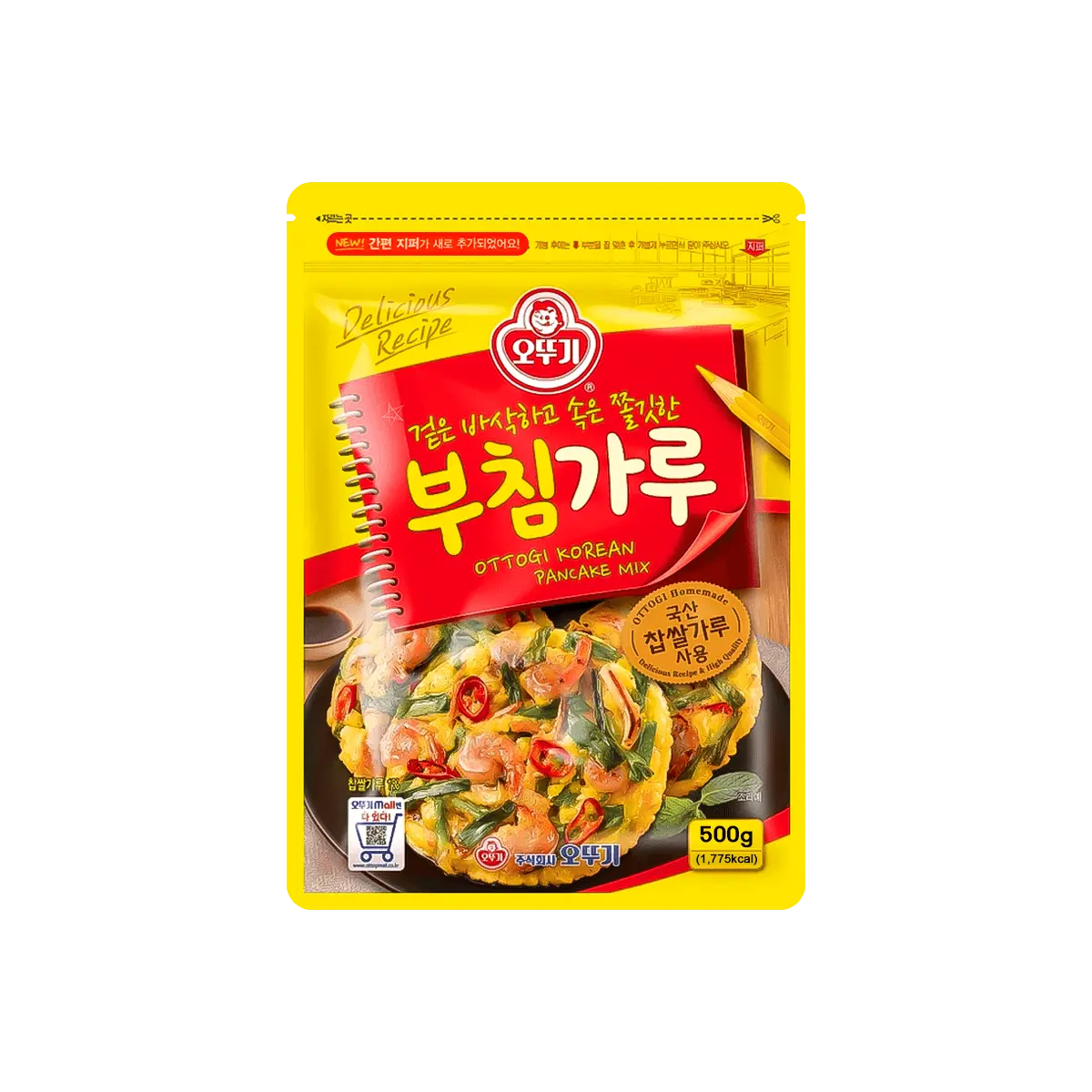 OTTOGI Korean Pancake Mix 500g - Authentic Kimchi Pancake & Seafood Pancake Batter for Delicious Jeon