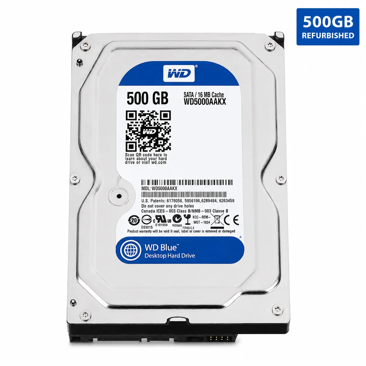 Refurbished 500GB 3.5-Inch SATA Internal Hard Drive HDD for Desktop PC, 7200RPM, Tested Good, 100% Health Verified, Computer Storage Expansion Replacement Drive