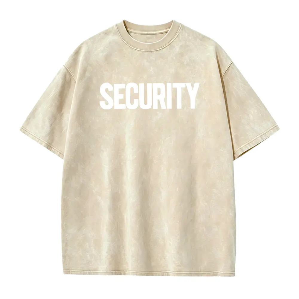 Men's Casual Crew Neck T-Shirt - Bold SECURITY Print - Polyester - Comfortable & Versatile Short Sleeve Tee for Summer - Everyday Tshirt | Secure Shoulder Design | Smooth