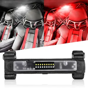 UTV Interior Light Universal Roll Bar Mount LED Light Utility Roll Cage Light Courtesy Light Interior Dome Light for UTV ATV Polaris RZR Can-Am Truck Car Off Road Vehicle - White Red