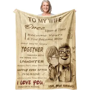 Valentine's Day & Birthday Gifts for Wife - Warm and Cozy Blanket from Husband, for Wife - Warm & Cozy Throw Blanket - 60 x 80 Inches, Soft Warm Blanket, Flannel Throw Blanket