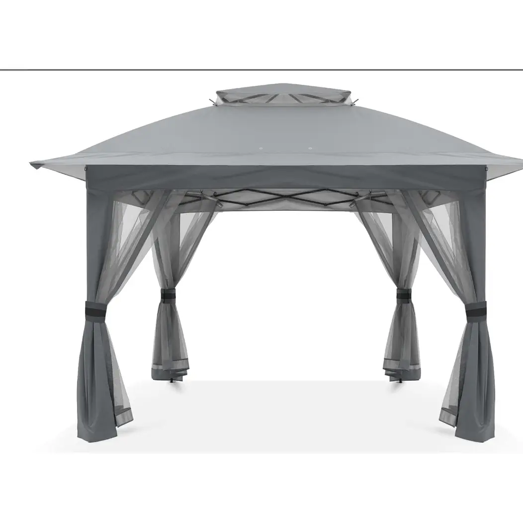 Twister.ck Folding Shed With Cantilevered Eaves: 13*13Ft One-Touch Roll-Up Folding Shed With Cantilevered Eaves, With Awning
