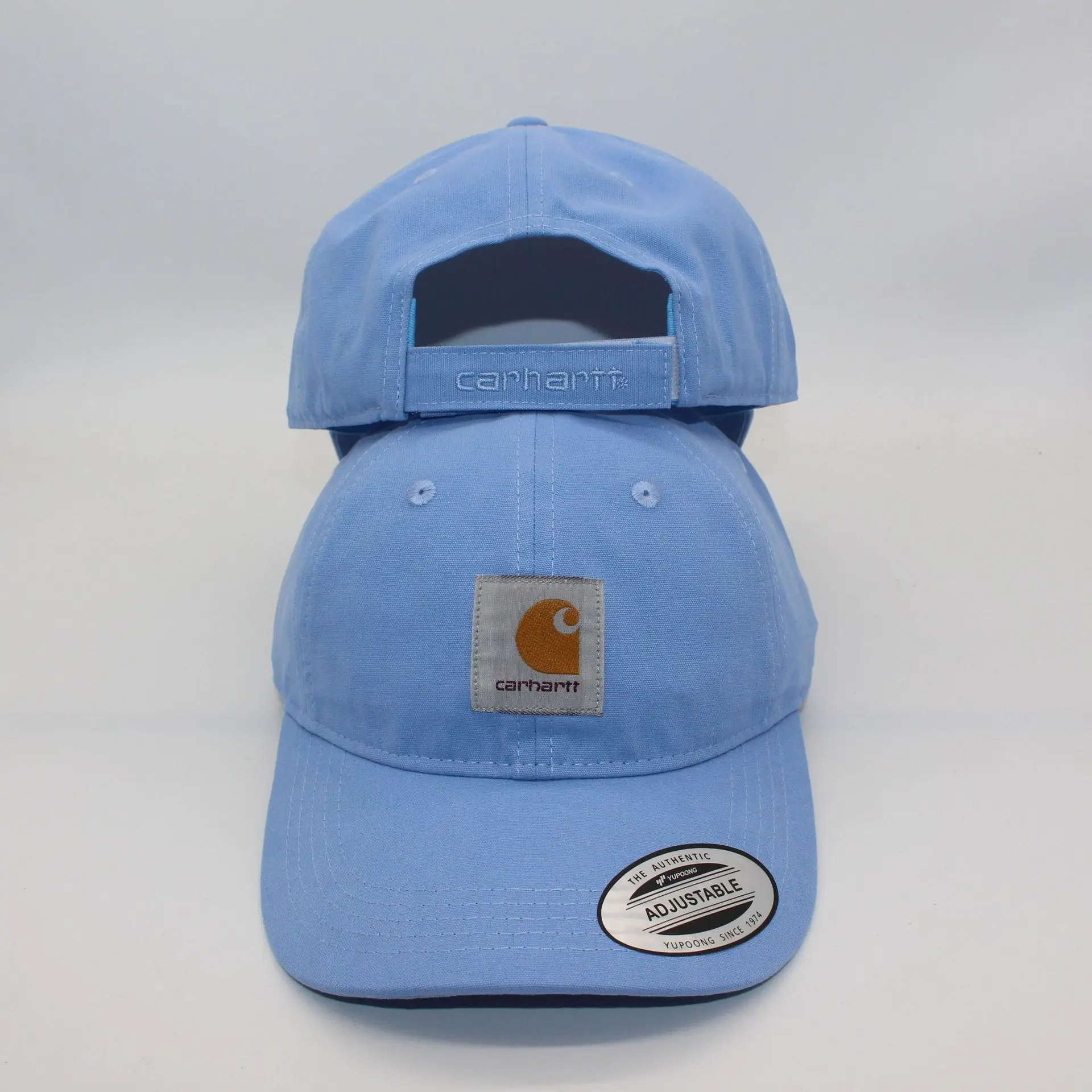 Carhartt Soft-Peak Street Dance Hip-Hop Baseball Cap, Adjustable Unisex Cap, Light Blue