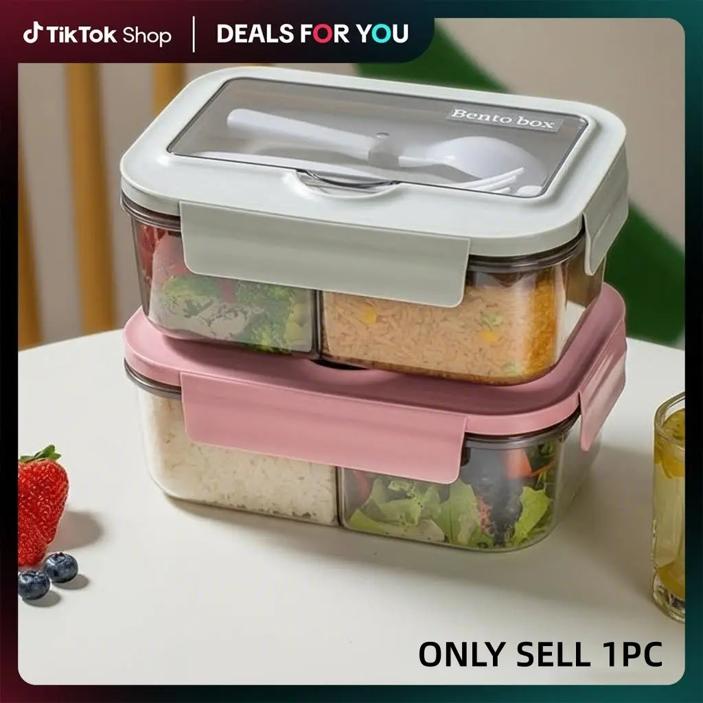 Leak-Proof Layered Lunch Box for Adults & Kids, Large Capacity Double Layer Bento Lunch Box, Microwave Safe Food Container for Work, School & Travel, Fresh-Keeping & Spill-Proof Design, Leakproof Lunch Box