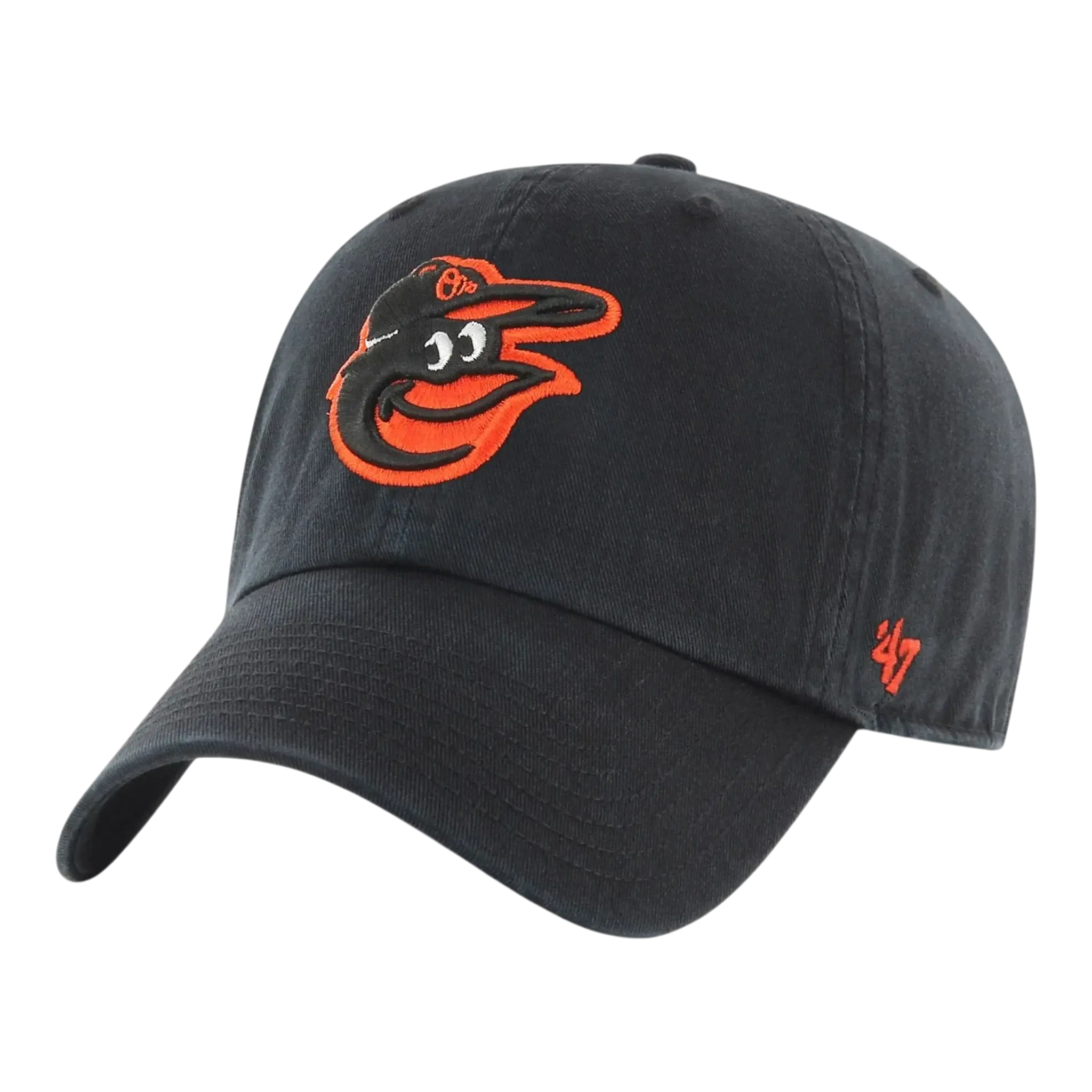 47 Brand Clean Up Baltimore Orioles Strapback in Black | Adjustable Cap