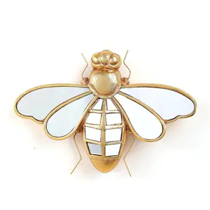 Decorative Bug Insects Beetle Mirrors - Gold Resin Little Bee Glass Wall Decor, Perfect for Victorian and European Themed Homes2026