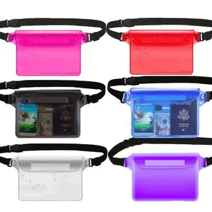 Waterproof Phone Pouch, Screen Touch Sensitive Waterproof Dry Bag with Adjustable Waist Strap, Swimming Phone Case for Swimming Kayaking Boating Fishing Beach Diving Surfing, Swimming Accessories