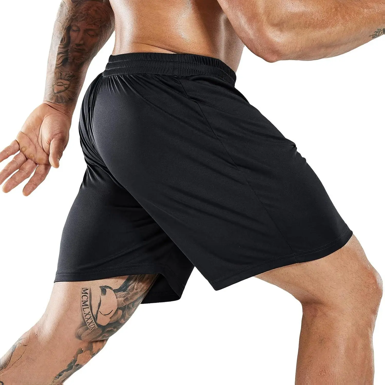 MIER Men's Quick-Dry Athletic Soccer Basketball Shorts 100% Recycled Polyester Breathable No Pockets No Liner Running Workout Training Active Shorts for Intense Training Sessions