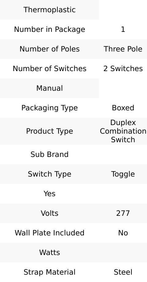 Leviton 15 amps Three Pole Toggle Duplex Combination Switch White 1 pk