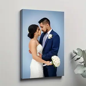 2D Flat Frame Personalized Custom Canvas Prints, Canvas Photos Transform Your Photos into Frame Wall Art, Digital Printed Photos on Canvas, Suitable Home, Couples, Lovers, Pets, Halloween Decorations, Wedding Gifts, Decorations Home