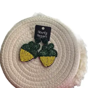 Beaded lemon drop earrings