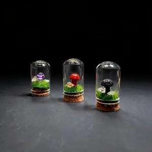 Crystal Mushroom Miniature Landscape Ornament Healing Desktop Decoration Children's Science Popularization Teaching Mineral Specimen Craft