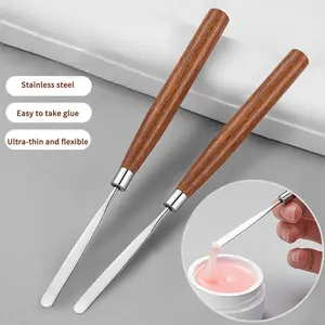 1pc stainless steel nail art glue stick, color spoon, nail polish glue, multi-functional color stick, light therapy glue stirring stick, nail salon special tool