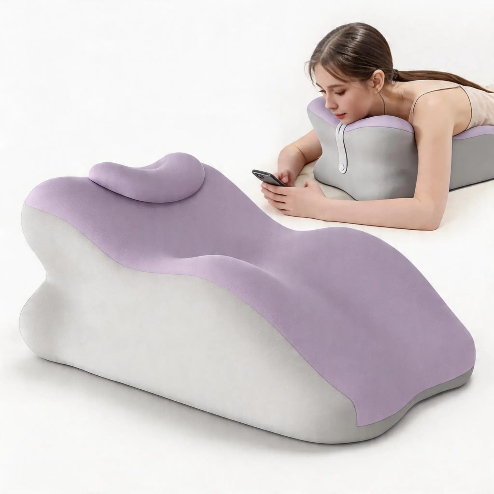 Memory Foam Pillow, Ergonomic Design, Supports Neck, Back, Leg Areas, Compatible with Face-Down Reading pillow, Comfortable and Soft Fabric, Removable, Suitable for Home, Bed, Sofa, Living Room Scenarios#Summervibes