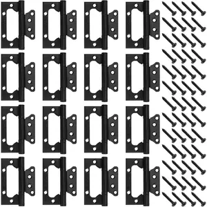 16 PCS 4x3 Inches Black Non-Mortise Stainless Steel Door Hinges with Screws, Mobile Home & Furniture Wooden Box Door Hinges